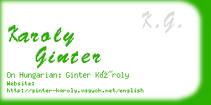 karoly ginter business card